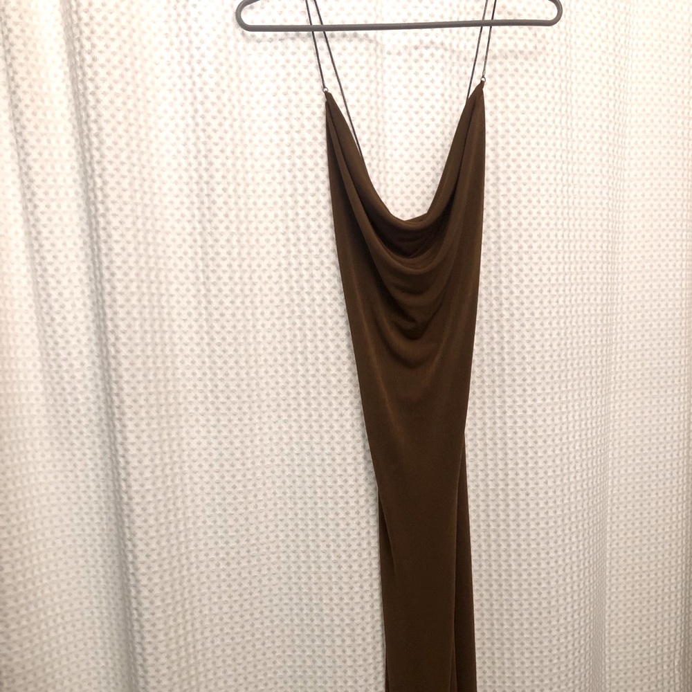 Astr the label midi gold/yellow metallic dress